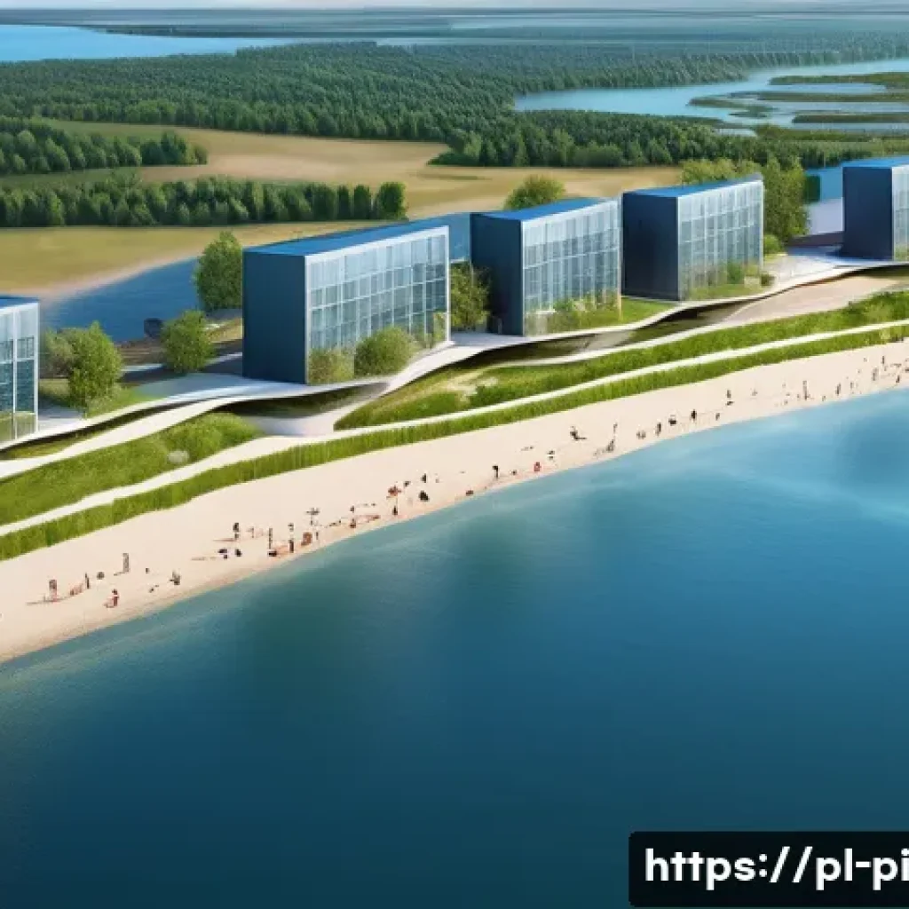 해양 도시의 기후 적응 필요성 - A modern Baltic coastal city featuring innovative flood protection technology: flexible breakwaters ...